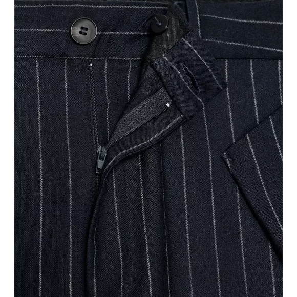 Zara ZW COLLECTION WOOL PINSTRIPE PANTS Sz L - Picture 7 of 12